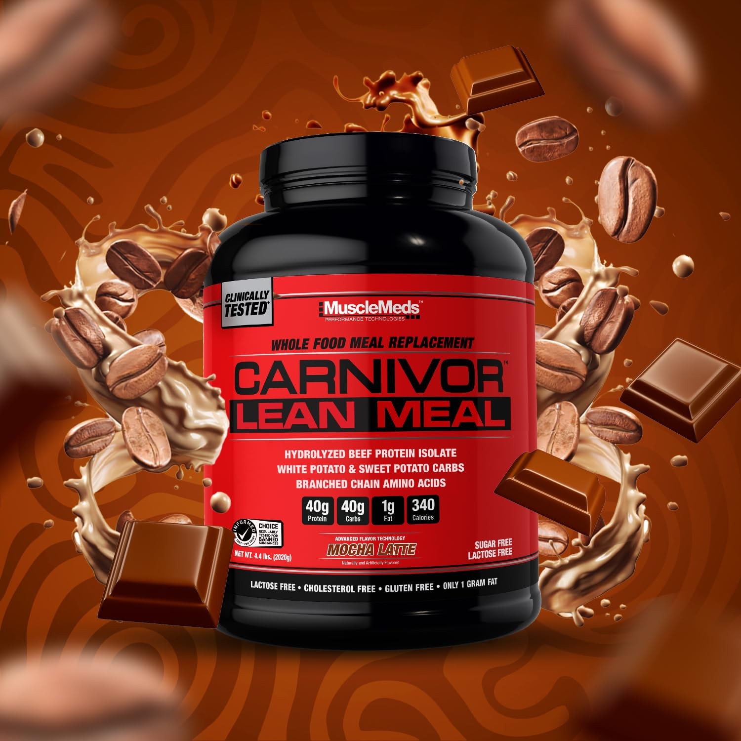 Musclemeds Carnivor Lean Meal Whole Food Meal Replacement Shake Mre Beef