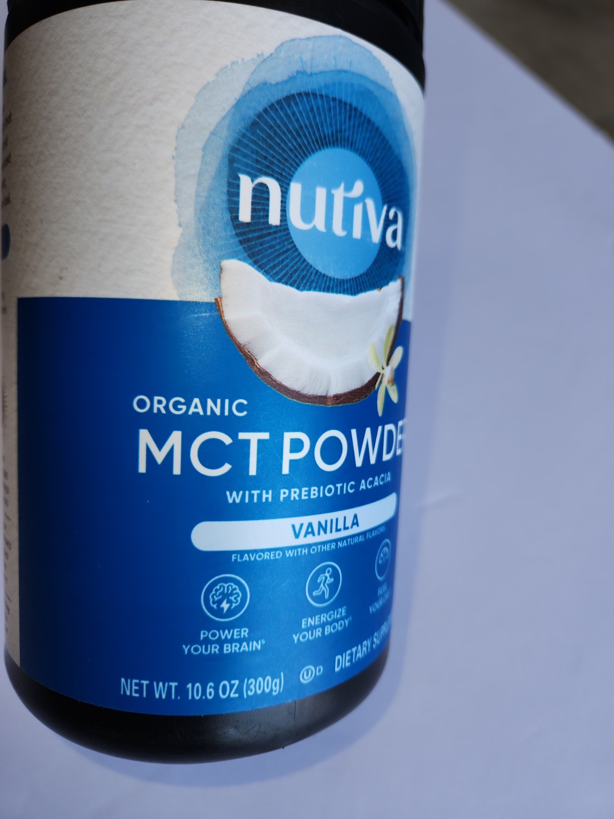 Organic MCT Powder Vanilla NUTIVA 10.6 oz BB 7/2026 NEW