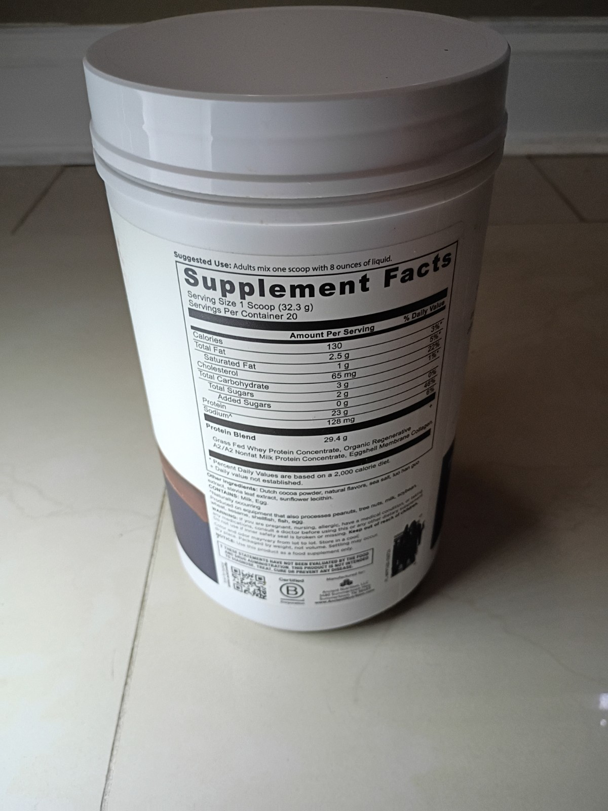 Ancient Nutrition Whey Protein Milk Chocolate 22.8 Oz