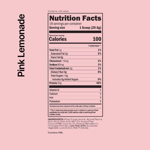 Oath Nutrition 18 Servings Cleary Whey Protein Powder – Pink Lemonade