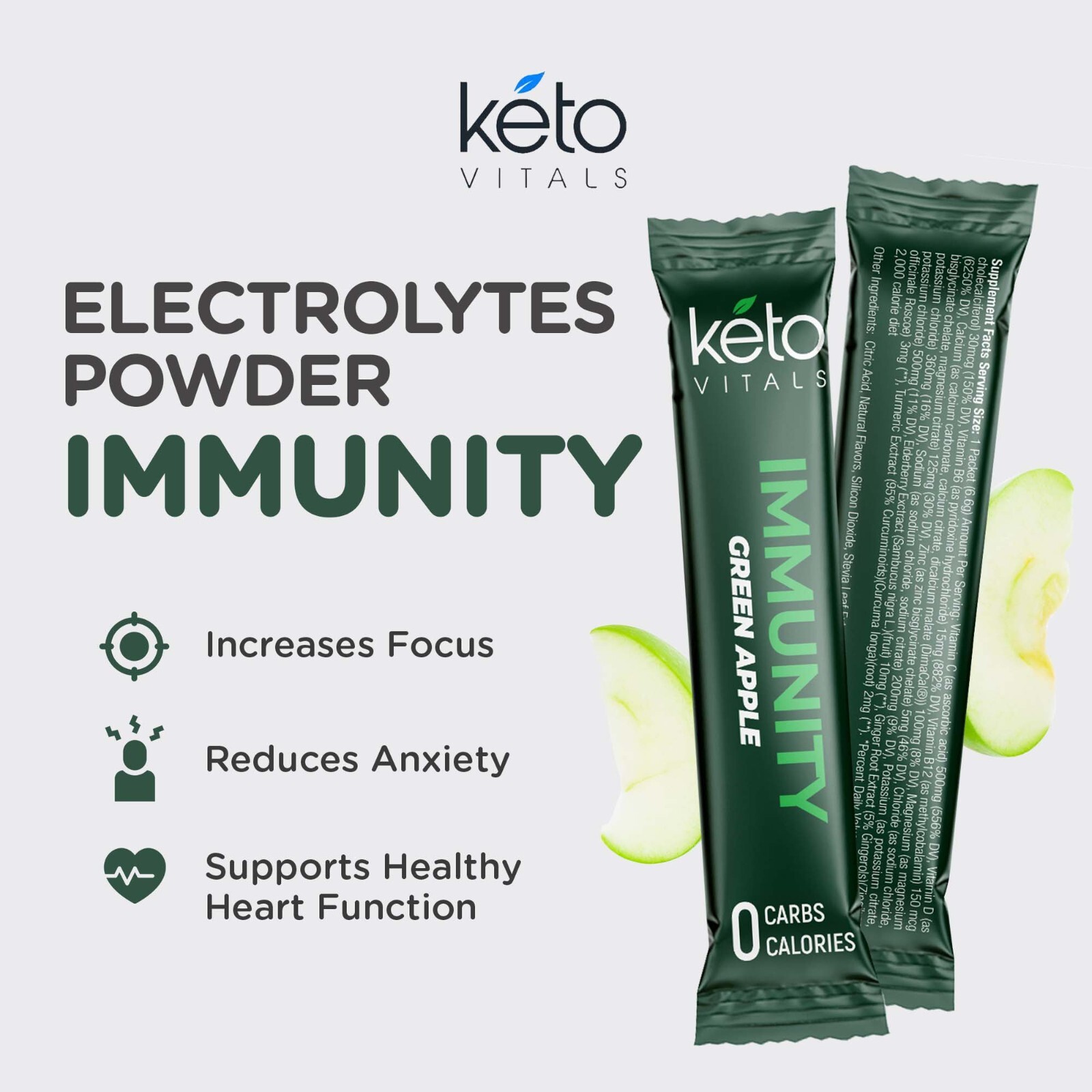 Keto Vitals Immunity Keto Electrolyte Powder – Boost Your Immune System – 30 CT