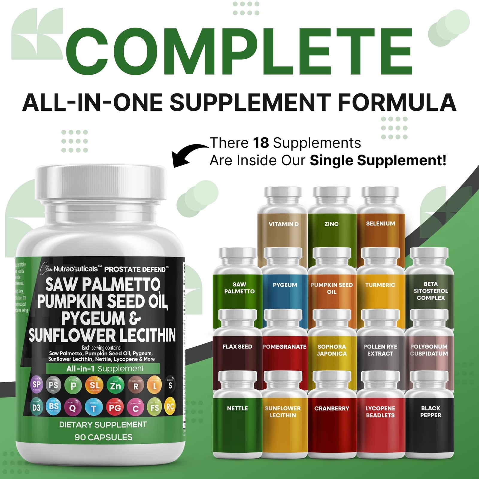 Clean Nutraceuticals Saw Palmetto Pumpkin Seed Oil 90 Count (Pack of 1)