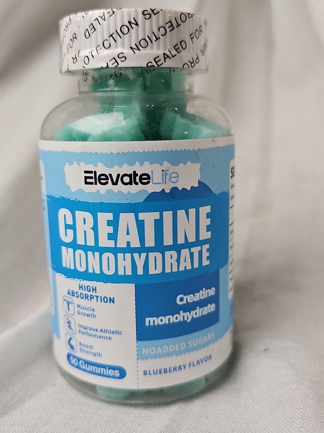 Elevatelife Creatine Monohydrate Gummies 5000mg 90ct Blueberry EXP:11/26