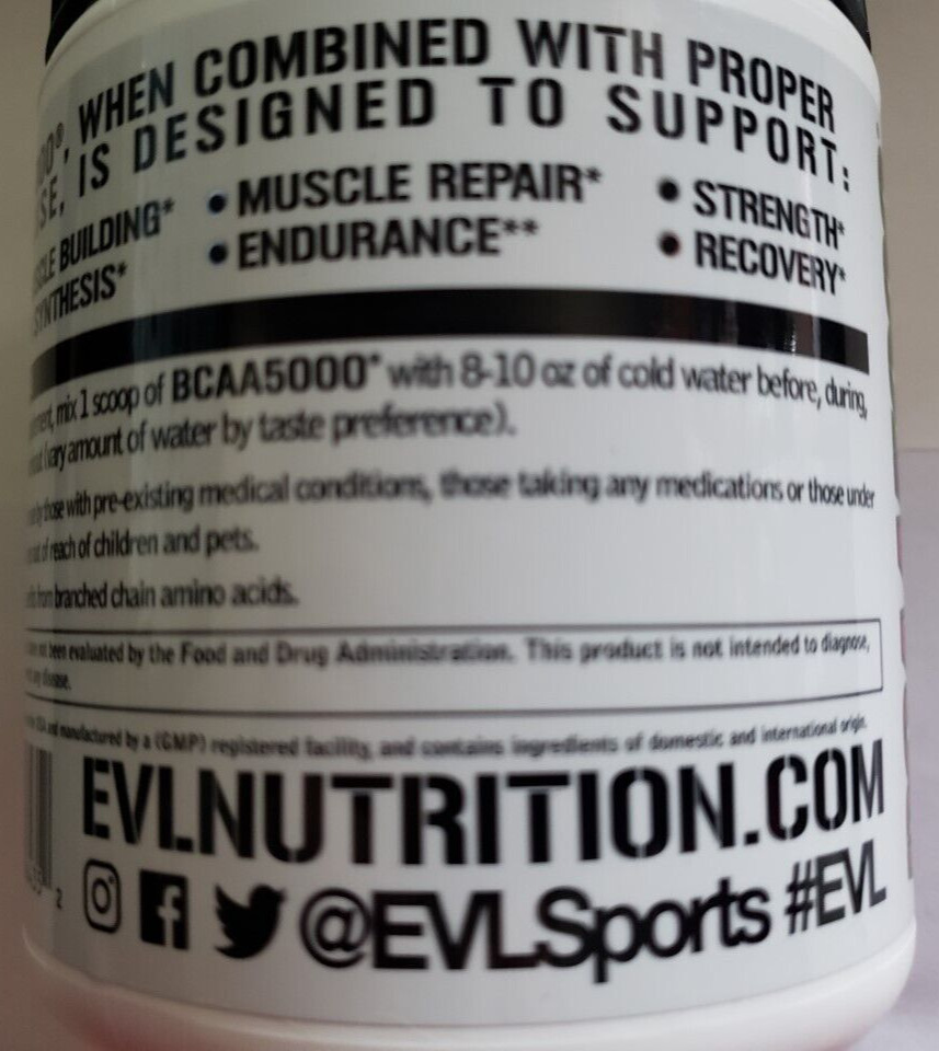 Evlution Nutrition – BCAA 5000 – CHERRY LIMEADE – 30 Servings – Exp 9/2025