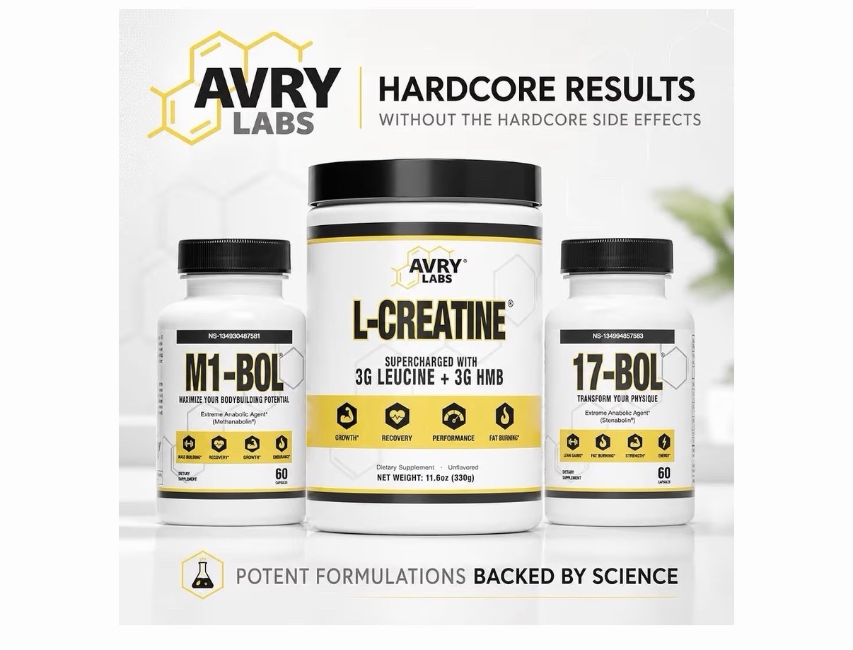 AVRY Labs M1-BOL Methanabolin Vegan Bodybuilding Capsules 90ct Ex2/27