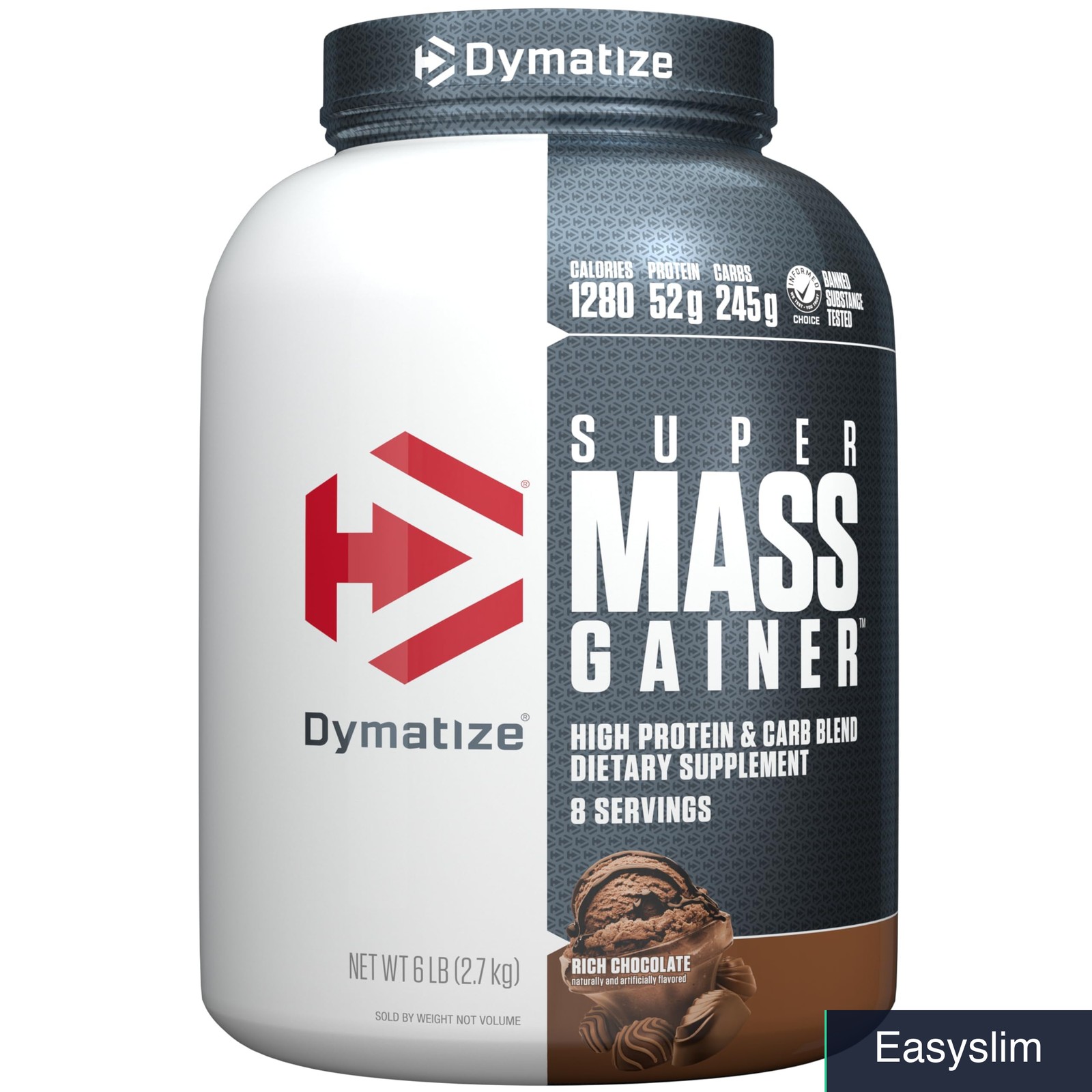 Mass Gainer Protein Powder Rich Chocolate 52g Creatine 6 Pound