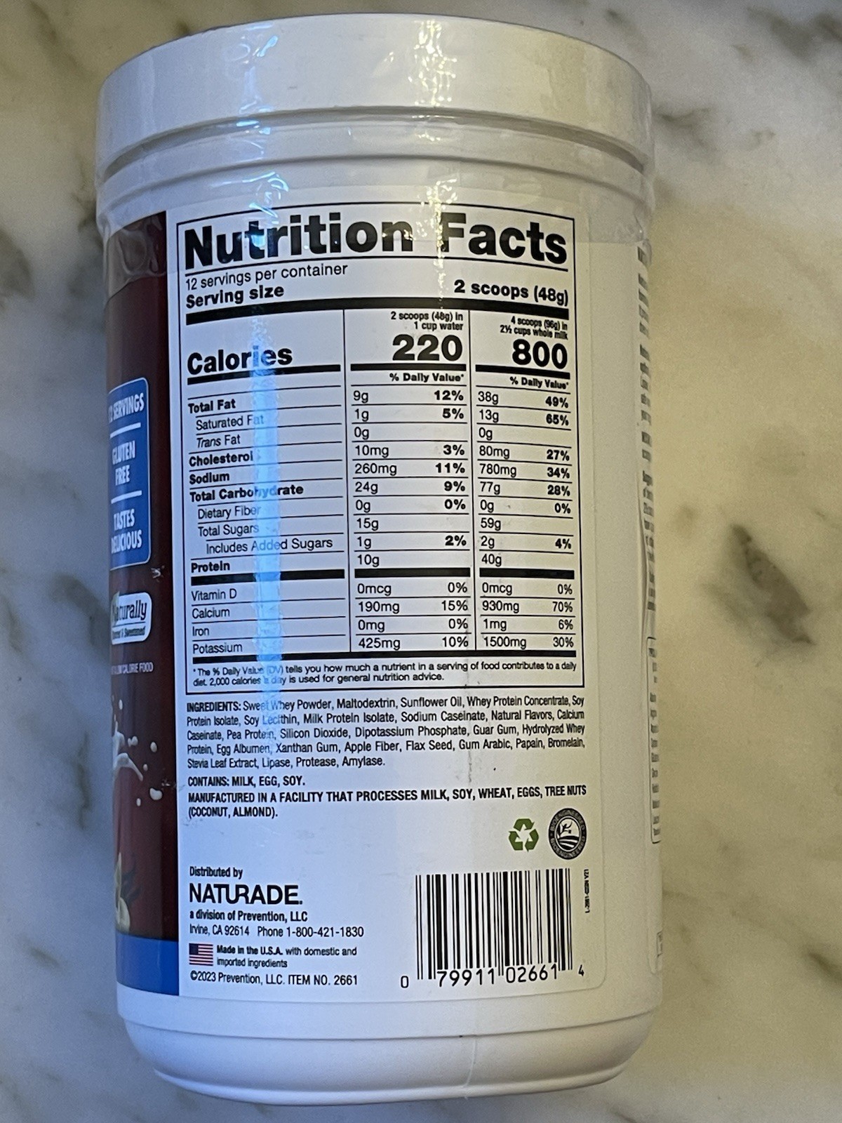 Naturade Weight Gain Vanilla Gluten-Free Powder 20.3oz 12 Servings DEC2026