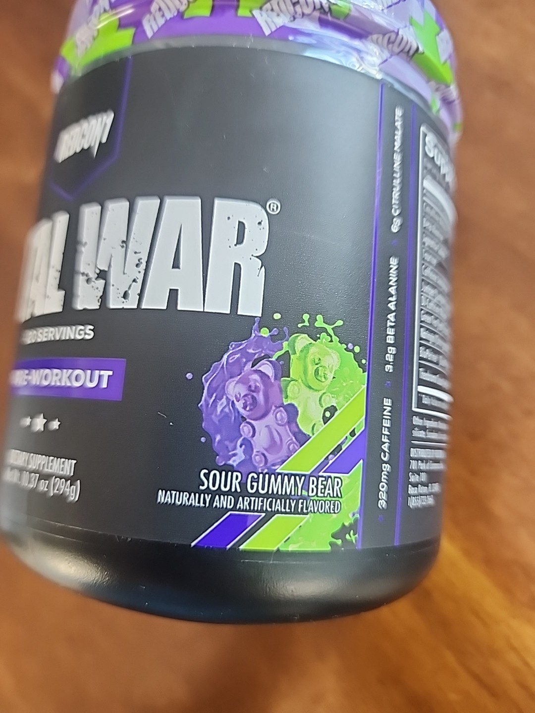 REDCON1 TOTAL WAR, Pre workout, Sour Gummy Bear, 20 Servings BB 04/2028 & UP