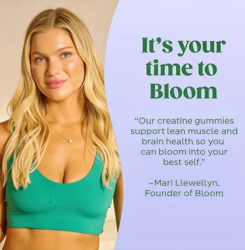 NEW Bloom Creatine Monohydrate Gummies, 5g Per Serving, Sugar Free Creatine US