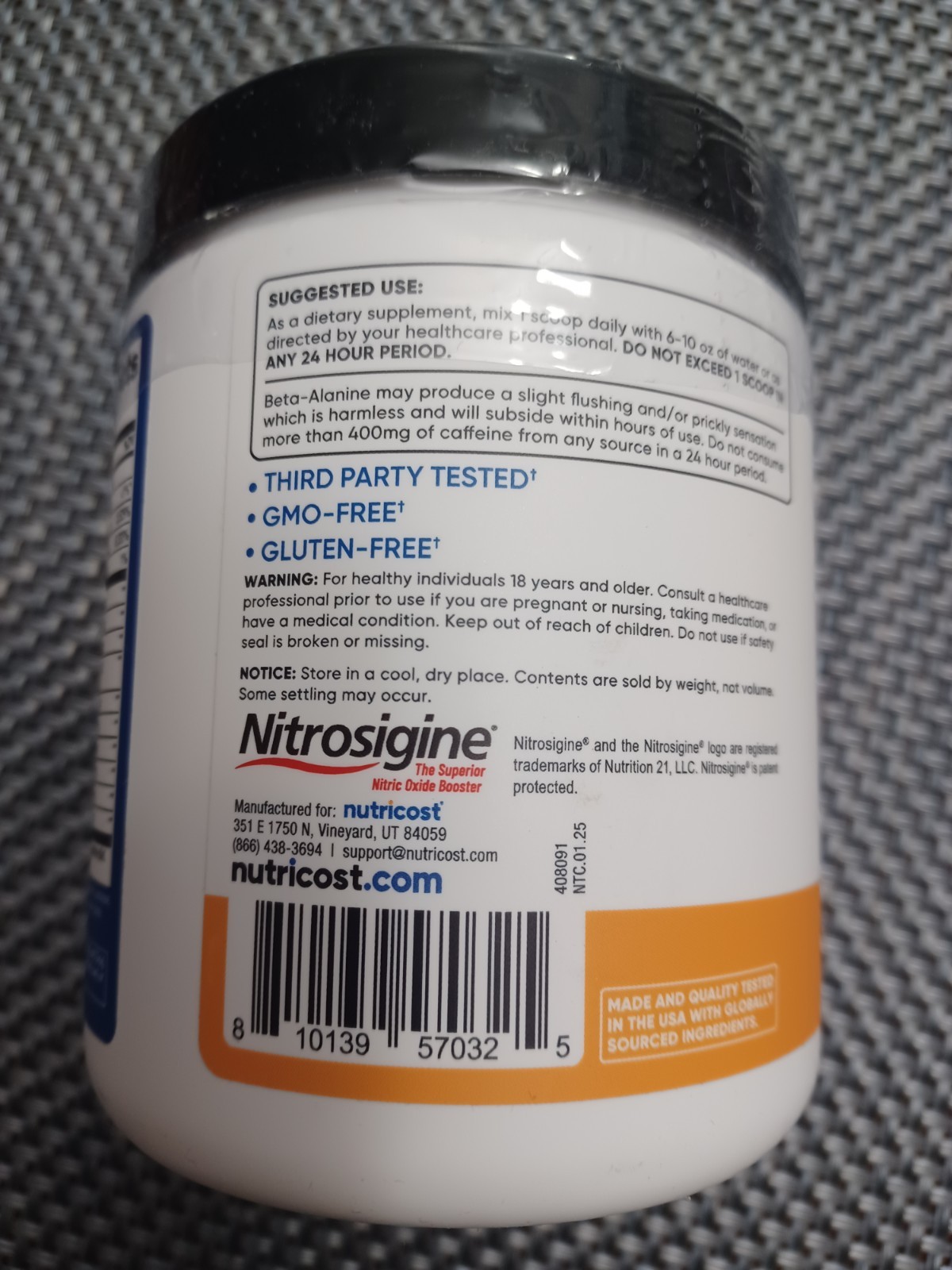 Nutricost Pre-Workout Complex Powder (Peach Mango) 30 Servings Exp. 03/2028