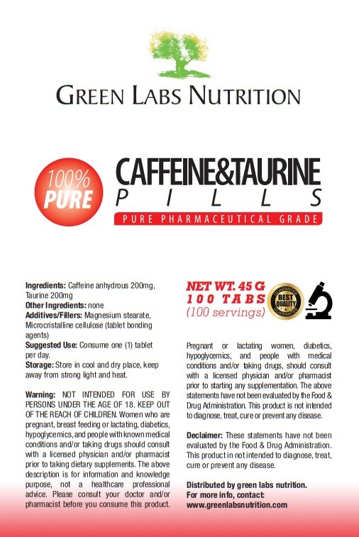 Caffeine 200mg + Taurine 200mg Tablets – Energy, Focus, Mental Clarity Support