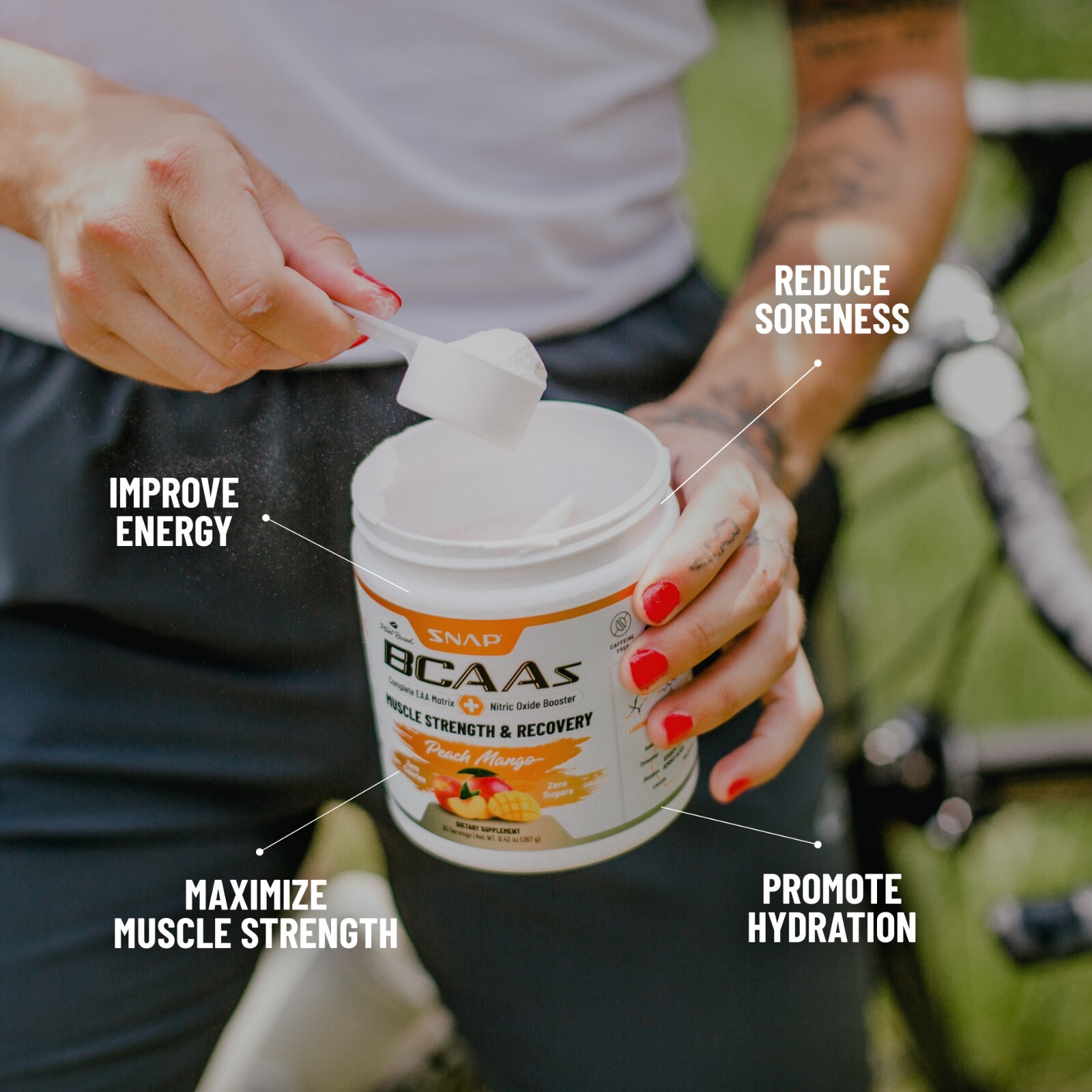 BCAA Powder Peach Mango Post Workout Muscle Strength & Recovery – 30 Servings
