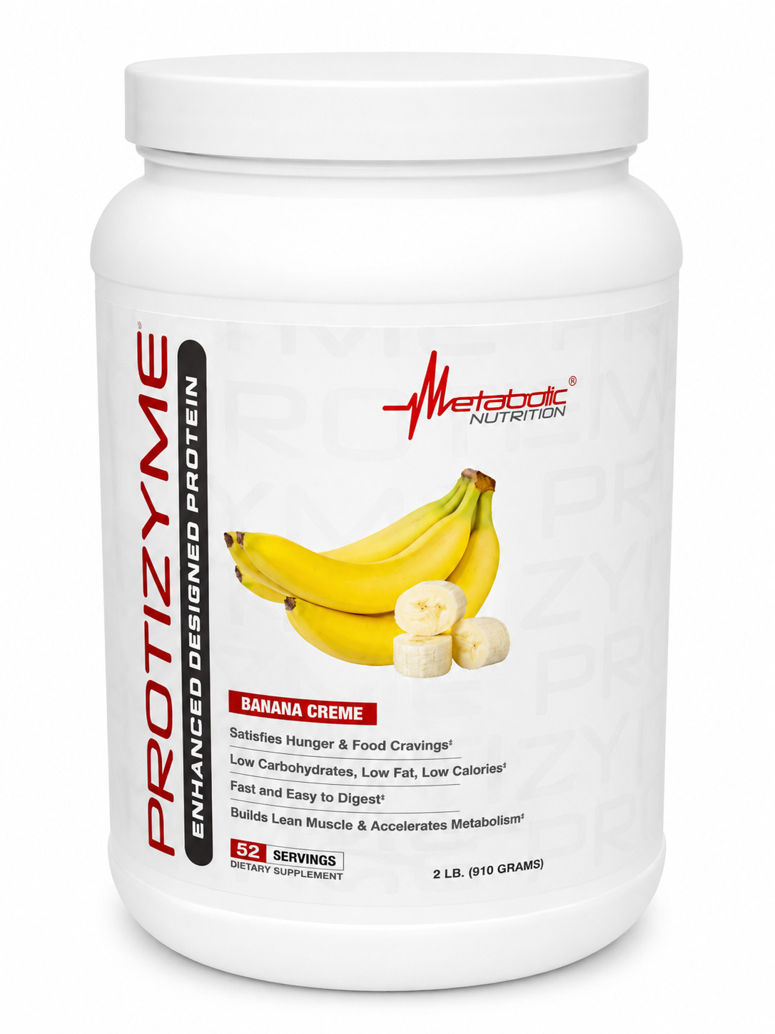 Metabolic Nutrition Protizyme Banana Creme 2lb Whey Protein Gluten Free 26g