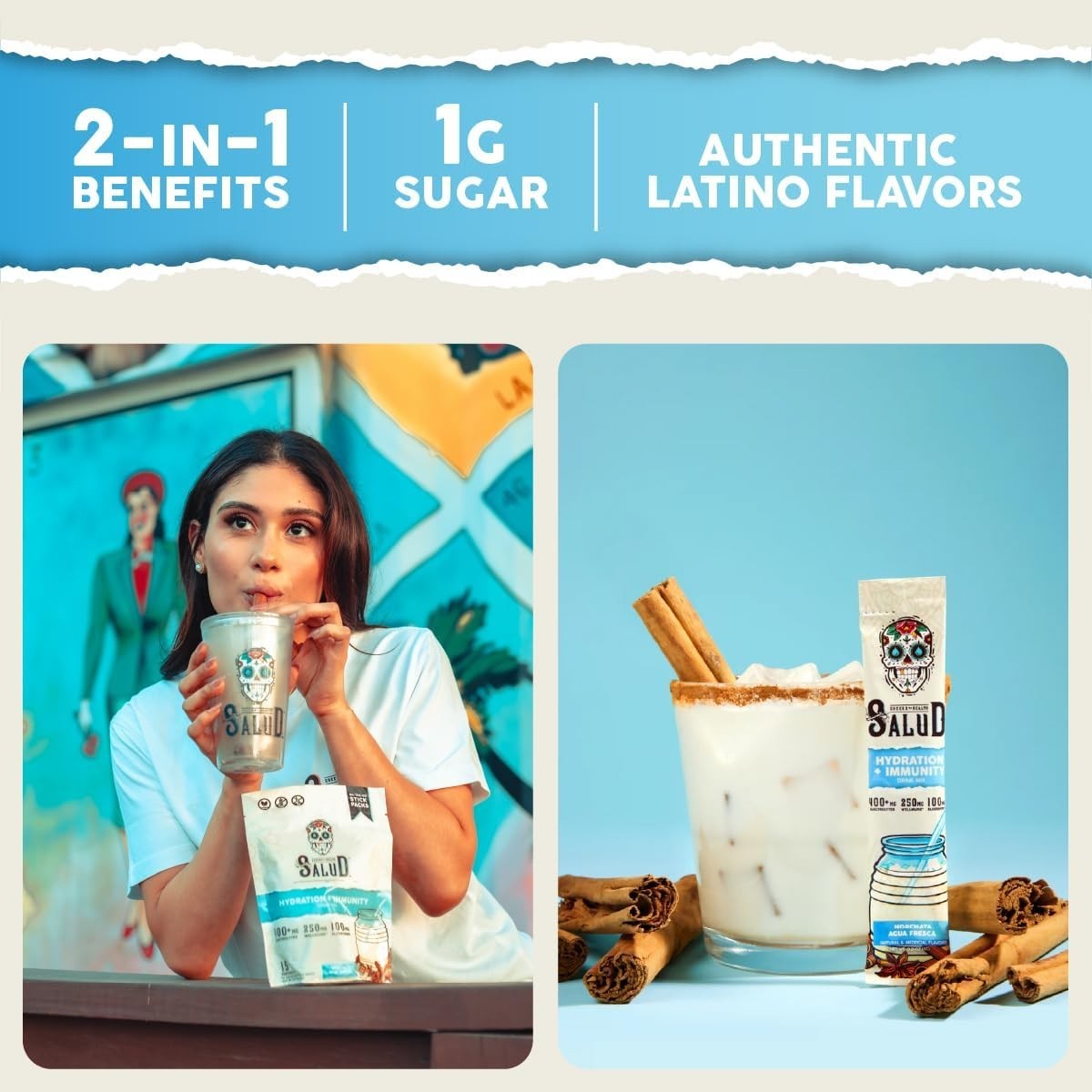 Horchata Immunity & Electrolytes Powder by Salud – , Non-GMO, 15 Servings