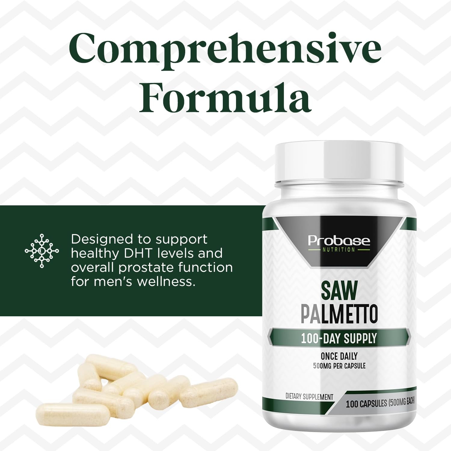 Probase Nutrition Saw Palmetto Support for Prostate and 100 Count (Pack of 1)