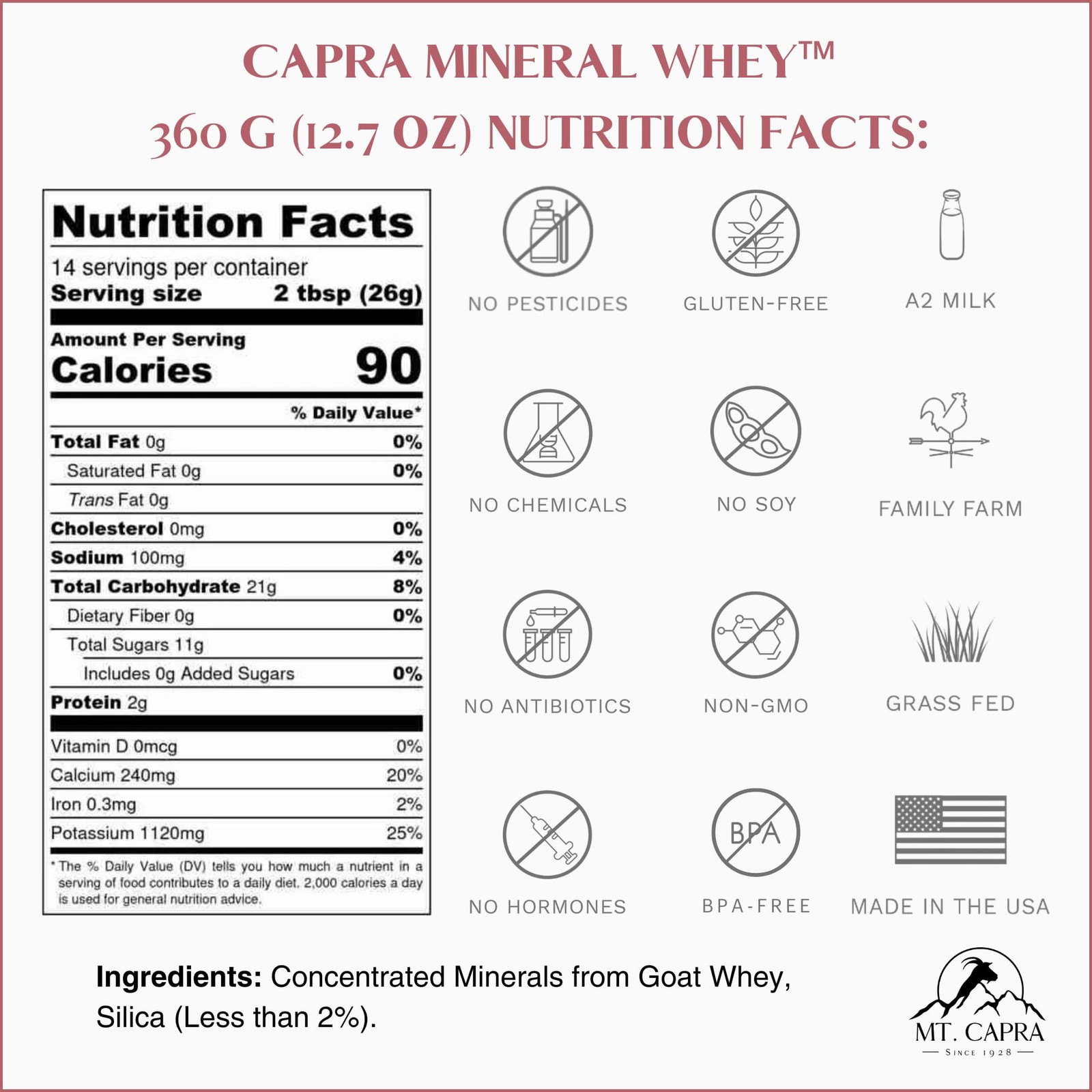Mt. Capra Mineral Whey | A Whole Food, Bio-Available Mineral/Electrolyte Pow…