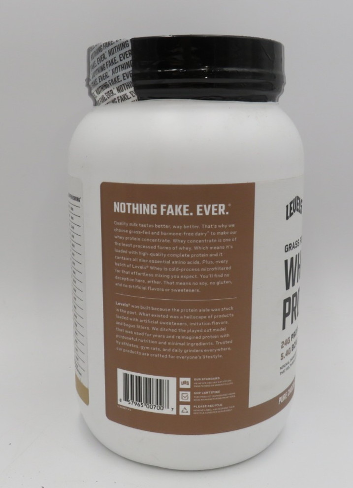 Levels Grass Fed Whey Protein Powder, No Artificials, 24g Exp: 03/06/25