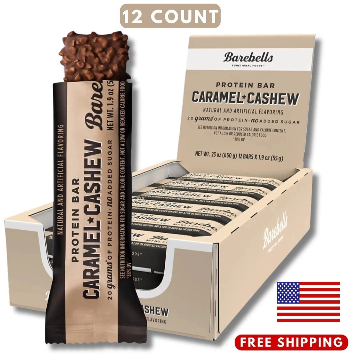 Barebells Protein Bar Caramel Cashew 12 Bars Barebell Bars