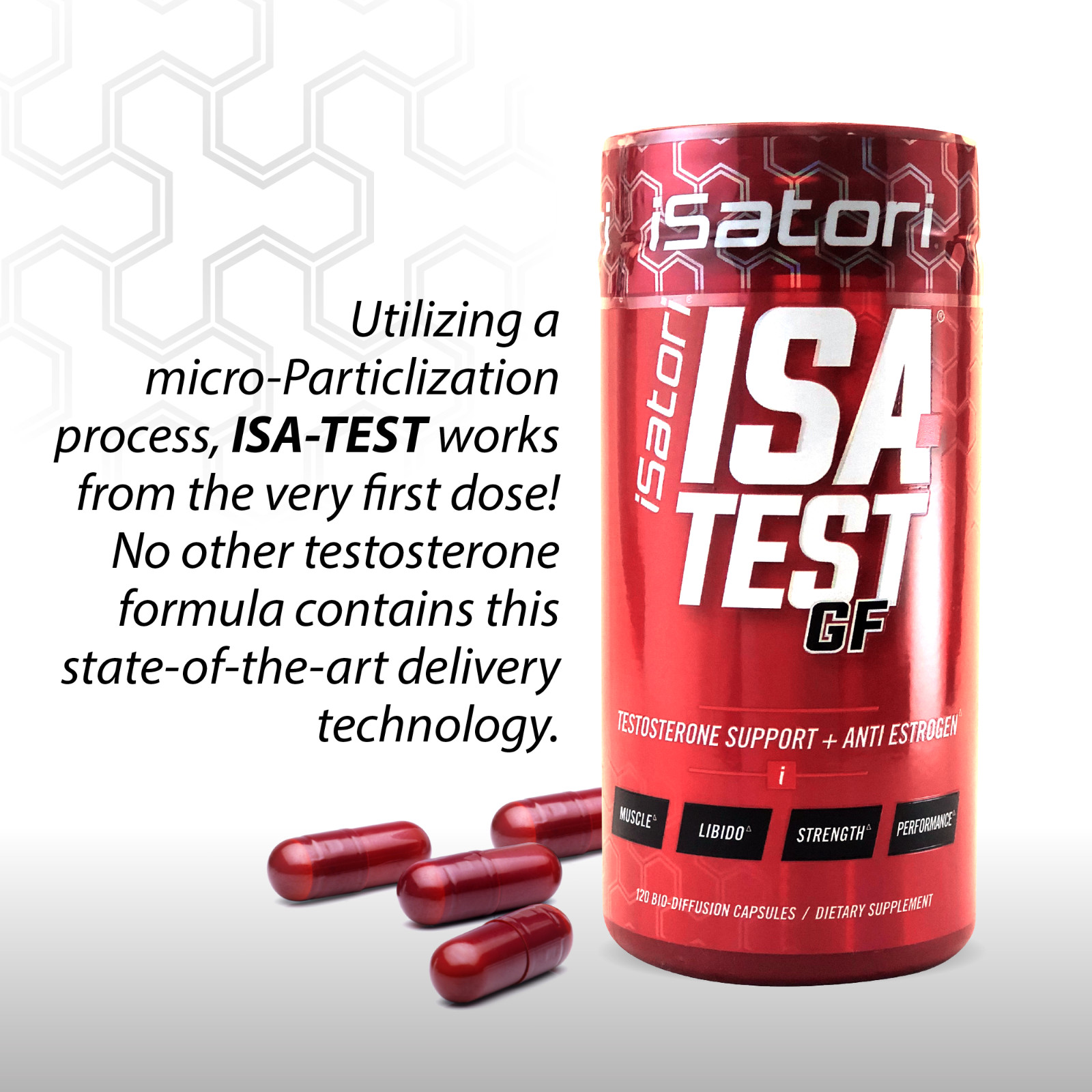 Isa-Test GF Testosterone Support Plus Anti Estrogen, 120 Count