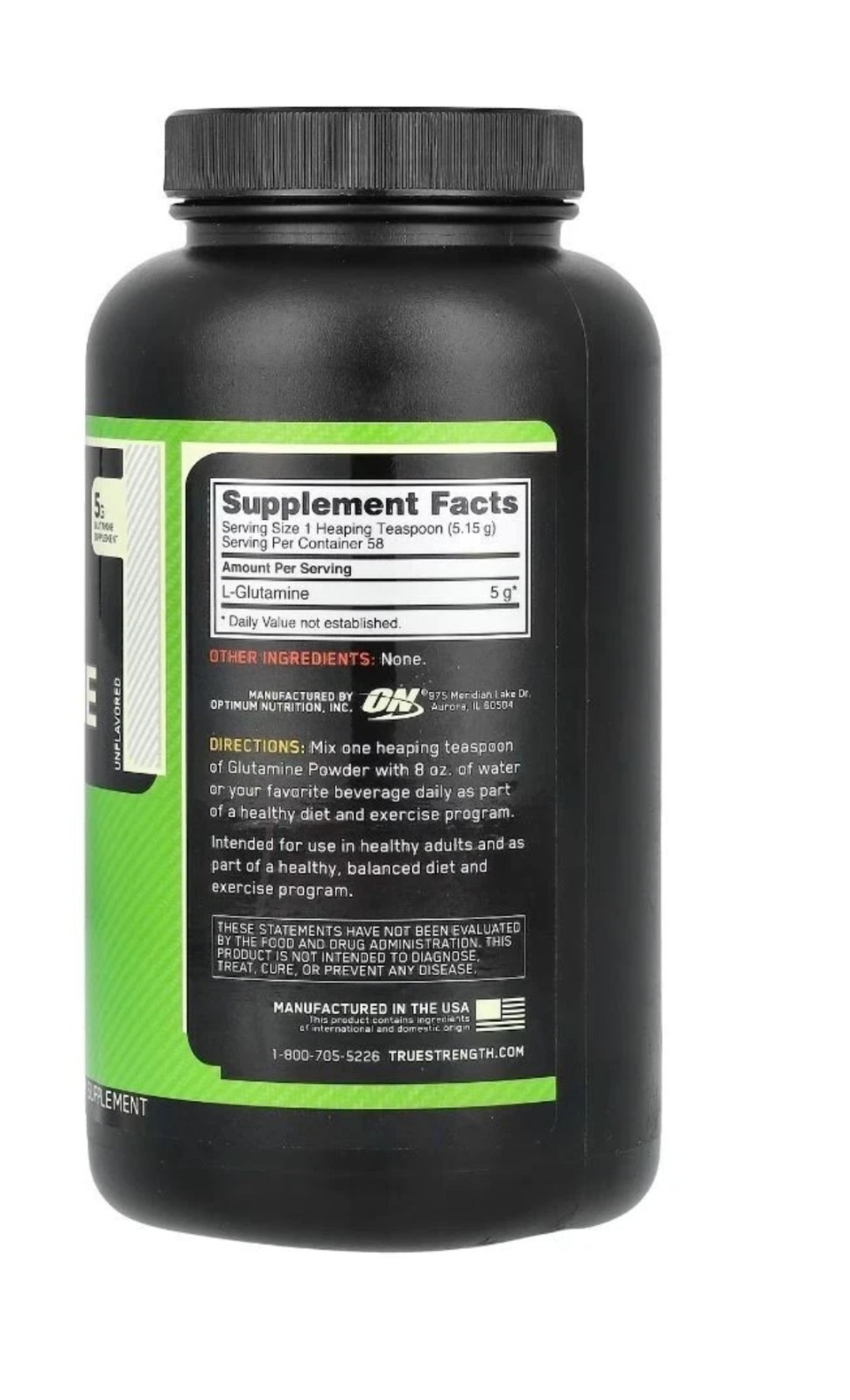 Optimum Nutrition, Glutamine Powder, Unflavored, 10.6 oz (300 g) Exp:07/2026