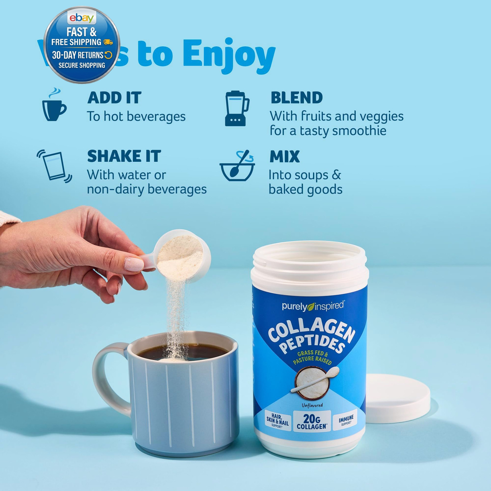 Collagen Powder, Unflavored (20 14.46 Ounce (Pack of 1)