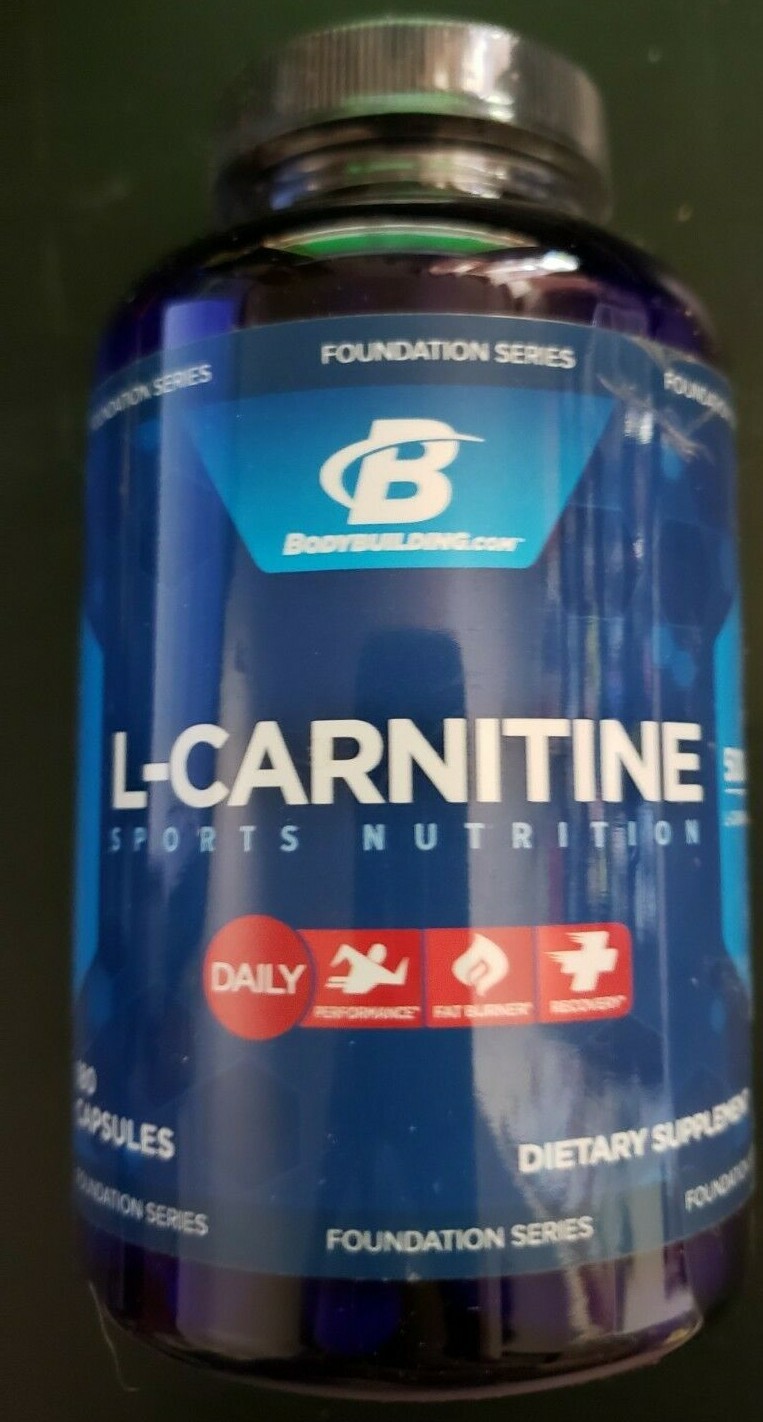 Bodybuilding.com – L-Carnitine – 180 Capsules – Fat burner/Recover – Exp 3/2025