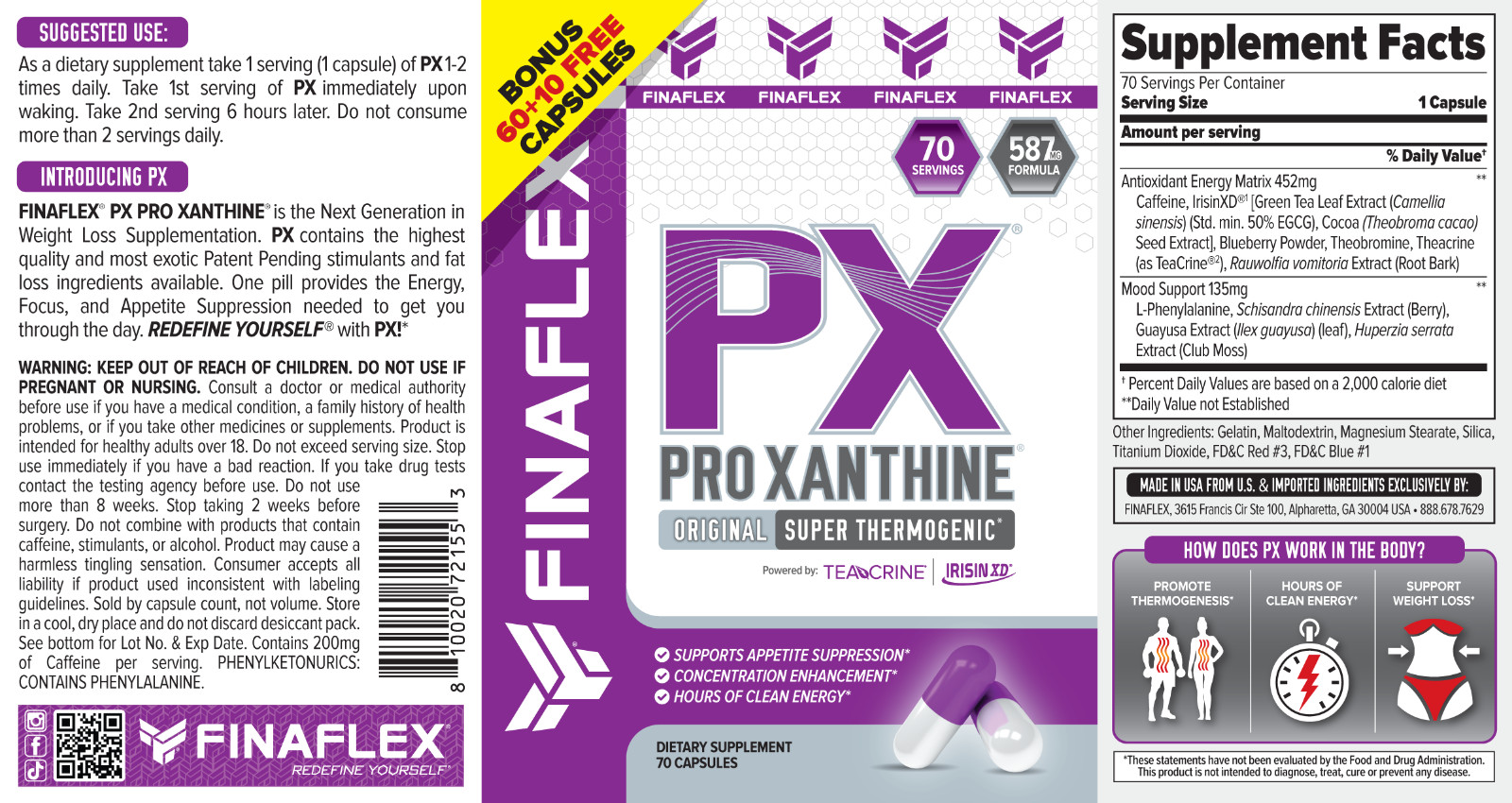 Finaflex Px Ultra Powerful Weight Loss 60 Count – Cellucor Super HD – LeanFire