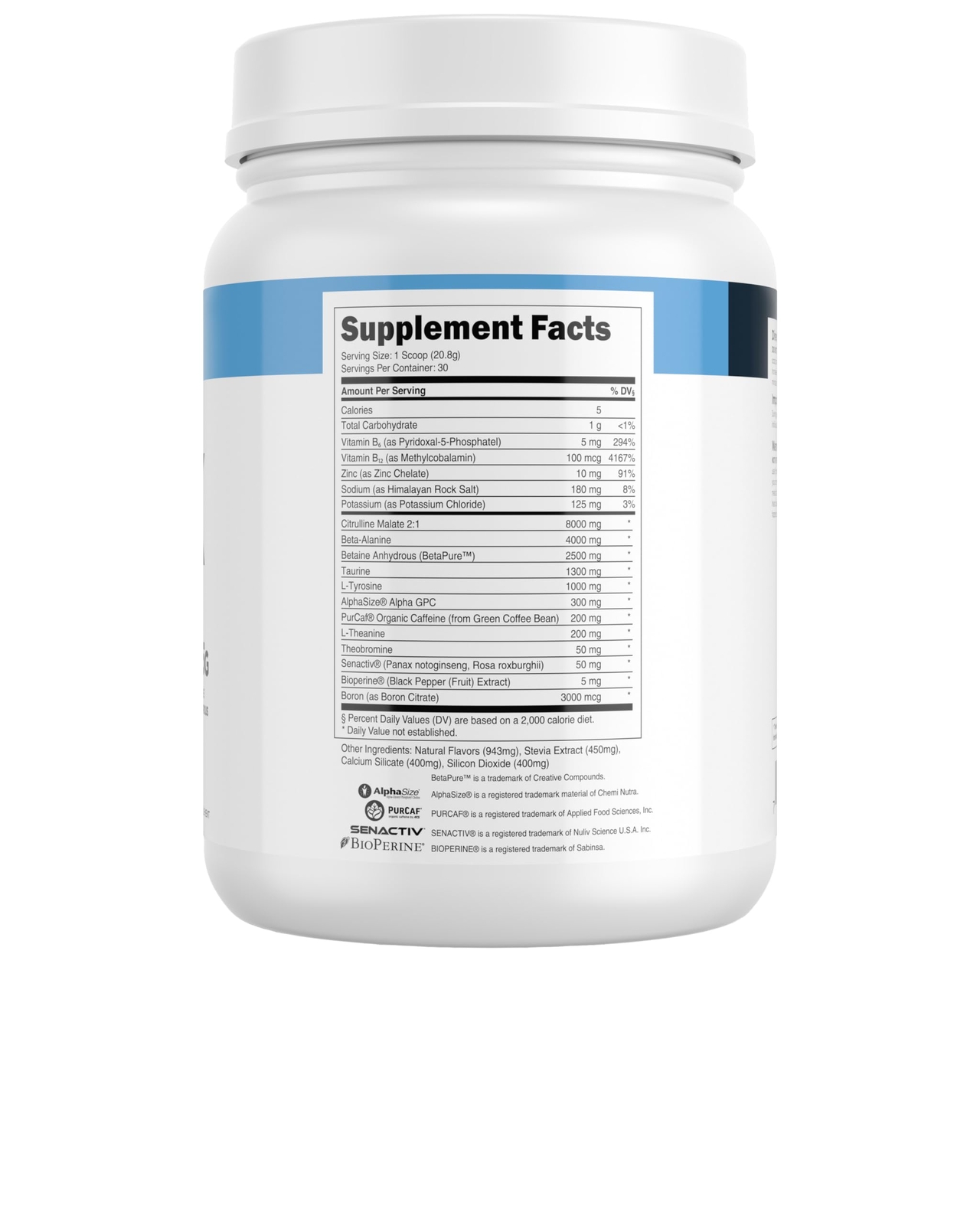 Transparent Labs Bulk Pre Workout Supplement 30 Servings Energy & Performance