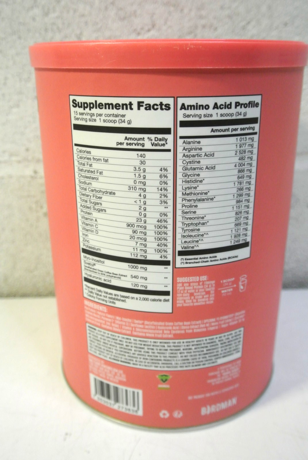 Birdman Fitmingo Plant Based Protein Powder Drink Mix Vanilla 1.12 Lbs. BB 7/26