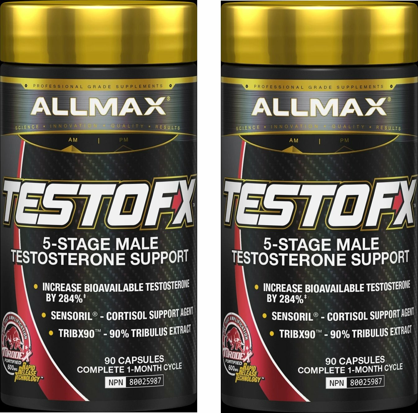 ALLMAX TESTO-FX, Testosterone Booster, 90 Capsules (2 Bottles)