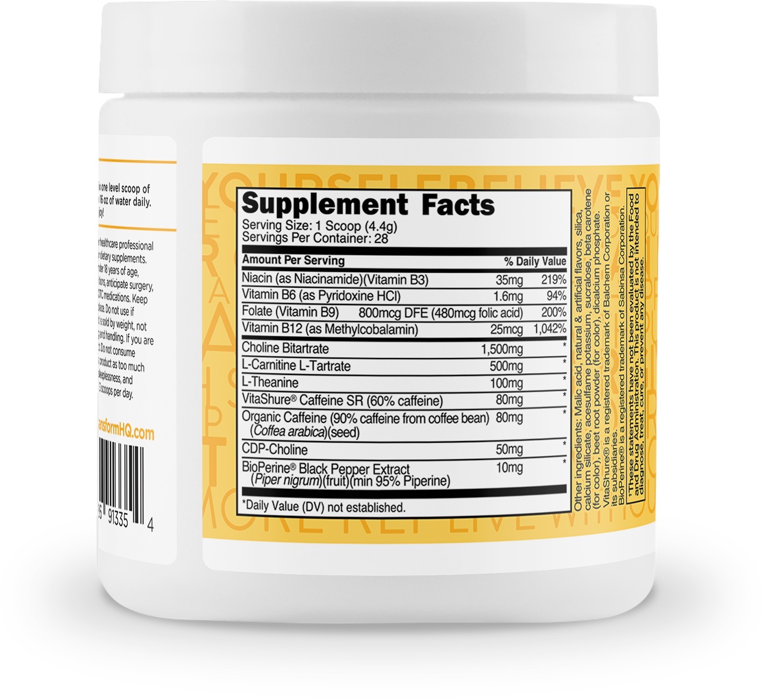 TransformHQ Everyday Boost Shot 28 Servings (Peach Mango) – Non-GMO, Gluten-Free