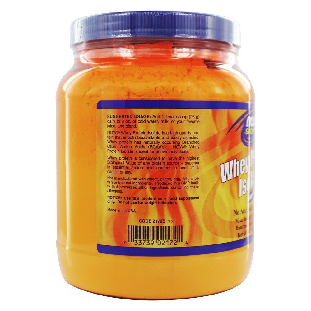 NOW Foods Whey Protein Isolate 100% Pure Natural Unflavored, 1.2 lbs.