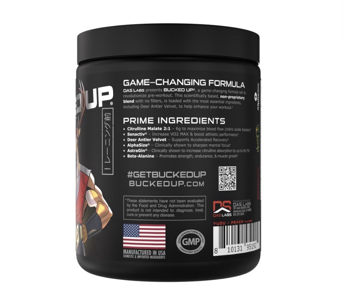 BUCKED UP PRE-WORKOUT Pump Focus Energy Endurance Strength Growth 30 Servings