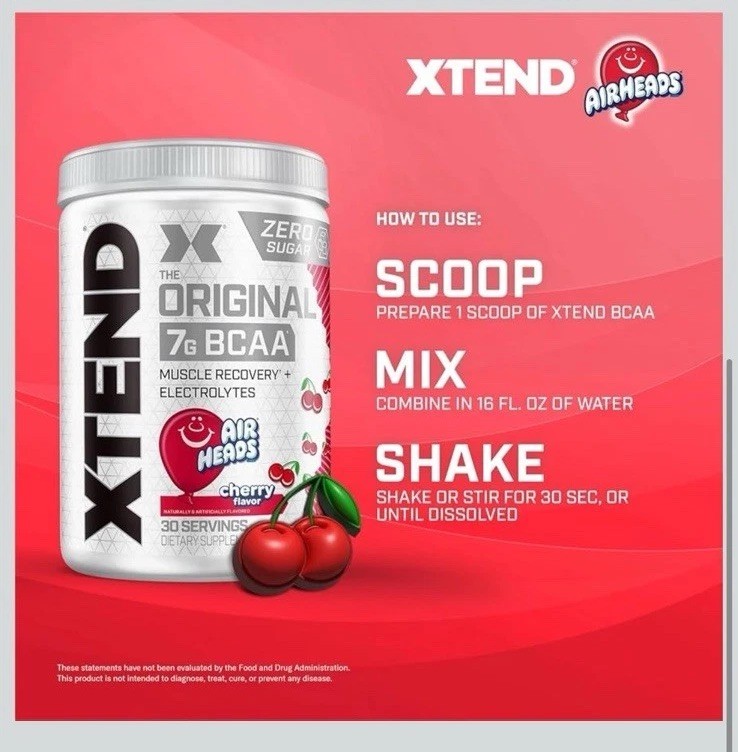 💪XTEND The Original 7G BCAA Cherry Flavor 30 Servings 399 G (14 Oz) BB: 7/2026