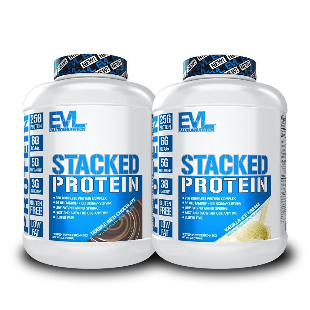 Evlution Nutrition Stacked Protein 5lb – Supports Muscle Growth – All Flavors