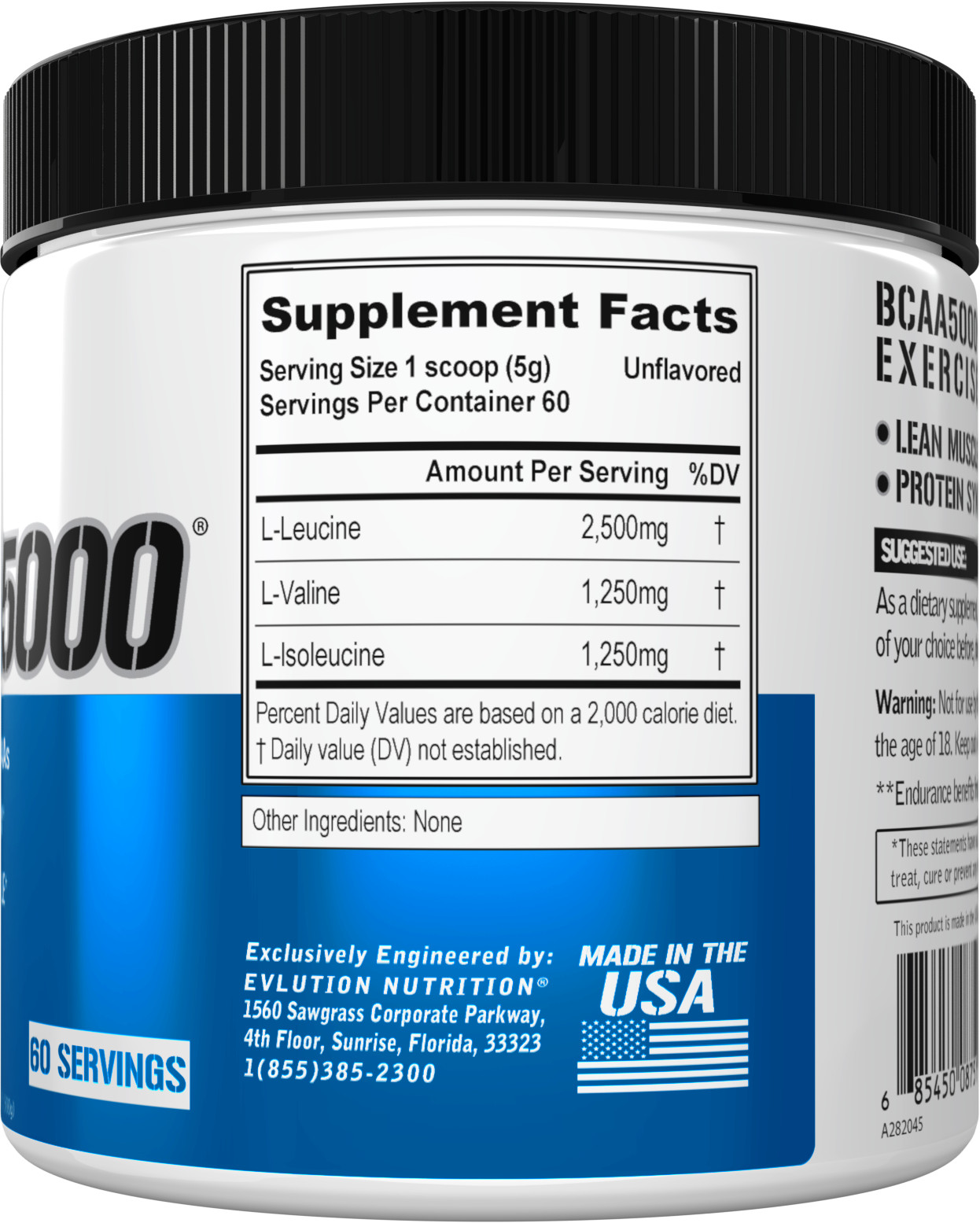 Evlution Nutrition BCAA 5000 – Stim Free Pre Workout – Amino Acid – 60 Servings