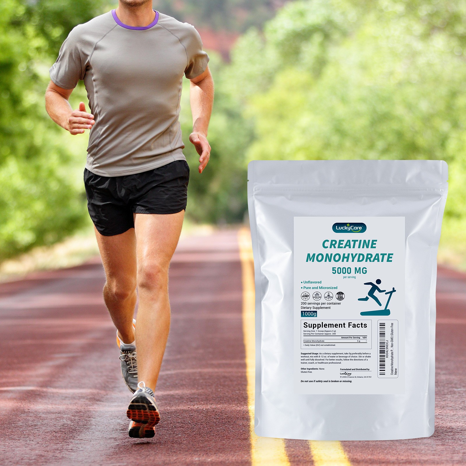 2.2LBS Pure Creatine Monohydrate Powder Micronized 200 Servings 5g Per Serving