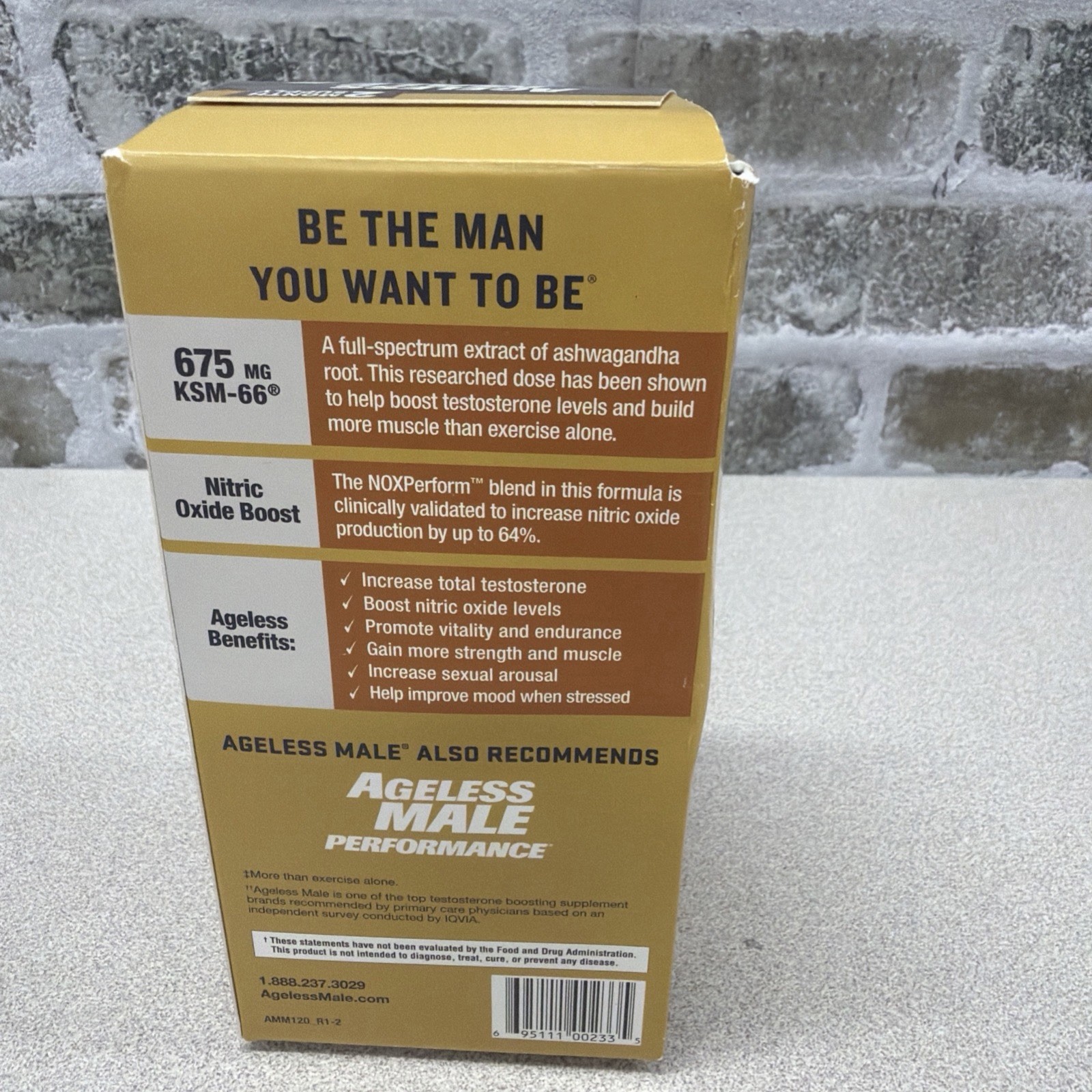 Ageless Male Max Total Testosterone and Nitric Oxide Booster – 120 Caplets