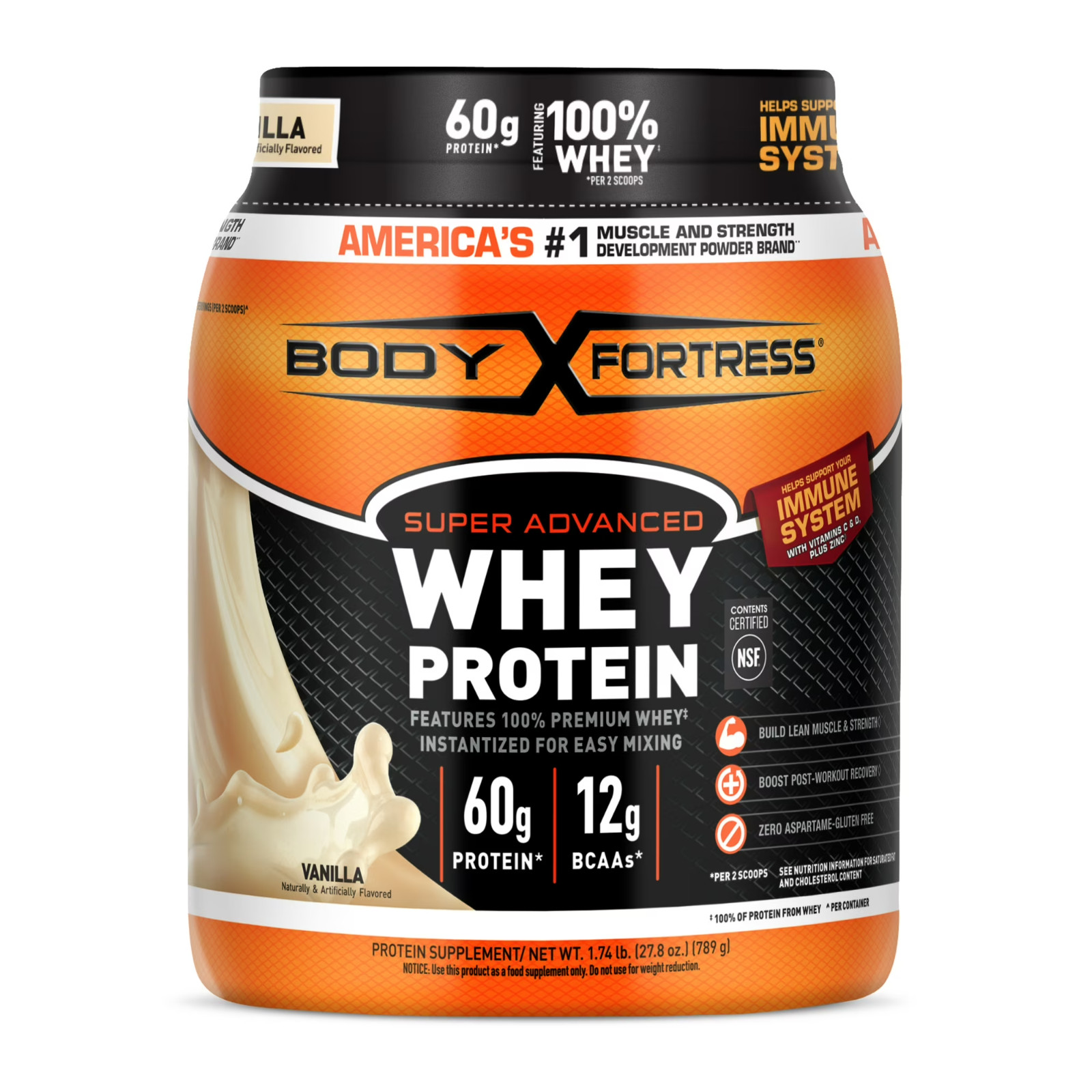 Body Fortress Super Advanced 100% Premium Whey Protein Powder – Choose Flavor