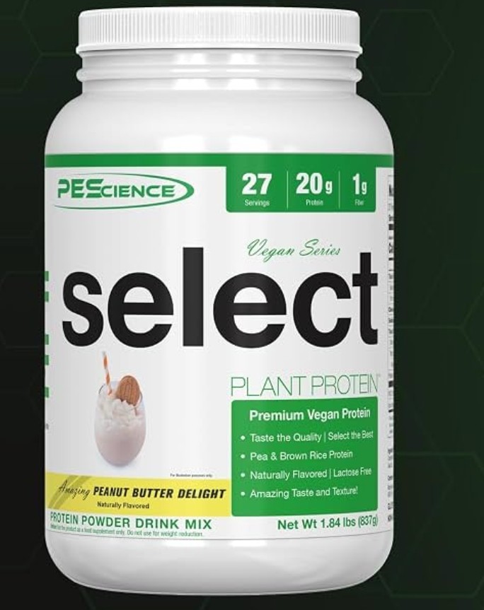 PESCIENCE SELECT PLANT PROTEIN Vegan 2lb (27 Serv) Peanut Butter BEST BY 11/26