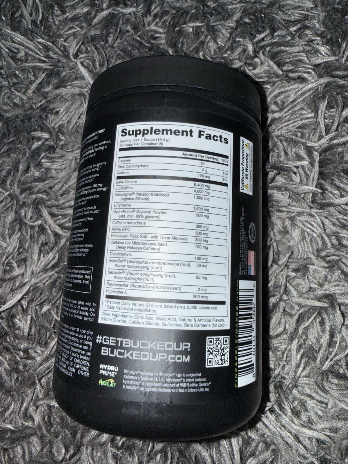 Bucked Up Mother Bucker Muscle head Mango Flavor, 30 Servings, Exp 12/2027