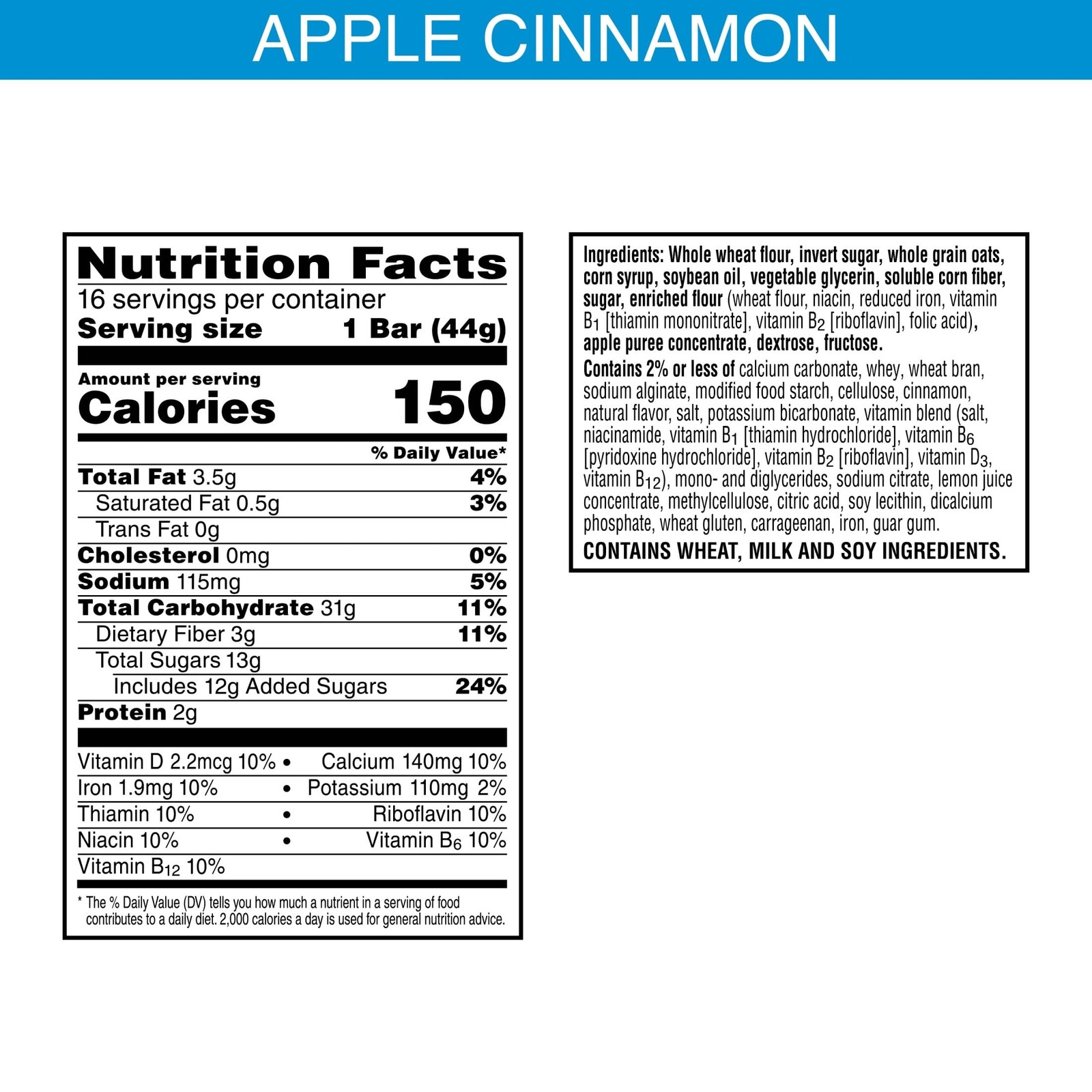 Nutri Grain Breakfast Bars Made 14G Whole Grains Snack Bars Apple