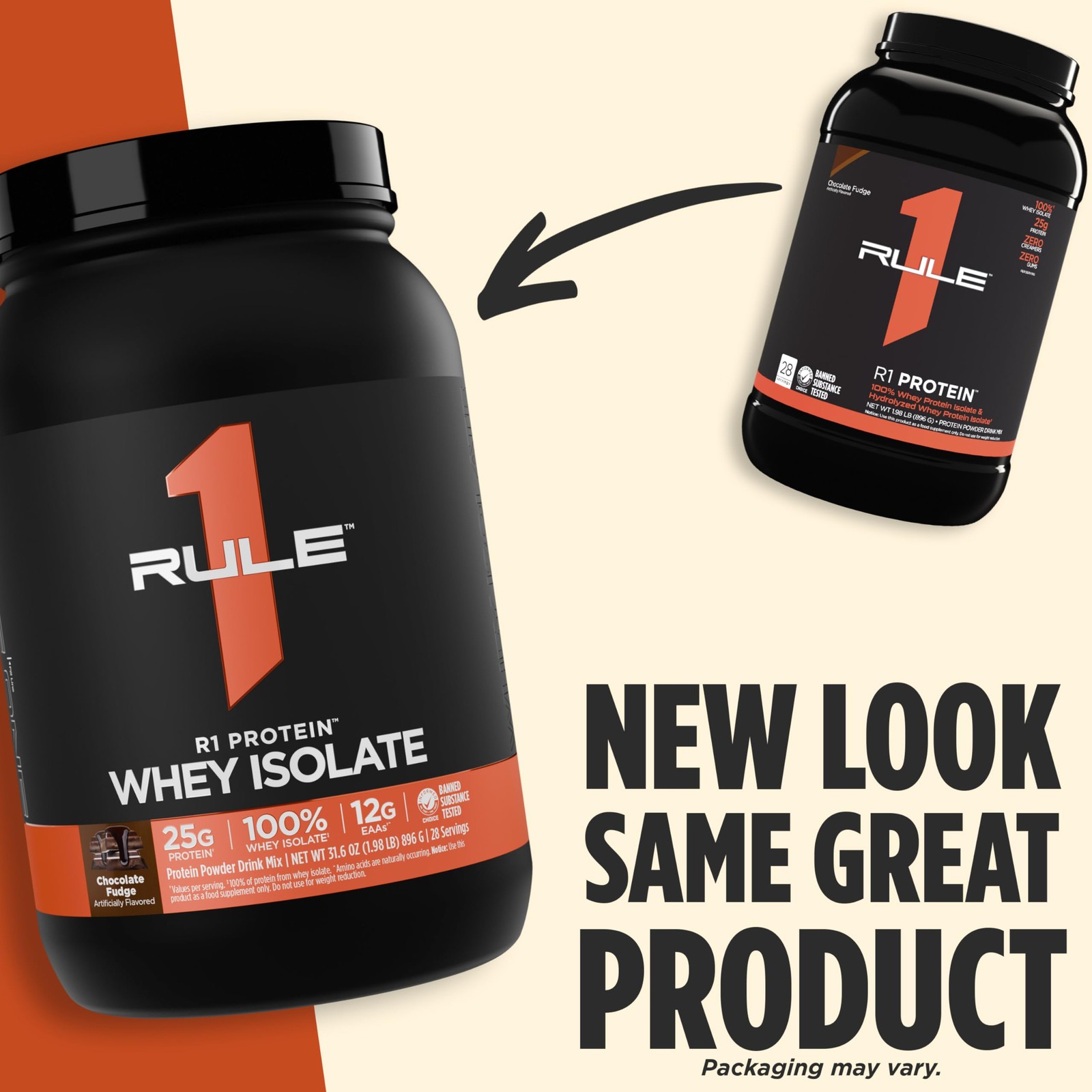 Rule 1 Proteins R1 Protein Whey Isolate, Chocolate Fudge, 1 Pound (Pack of 1)