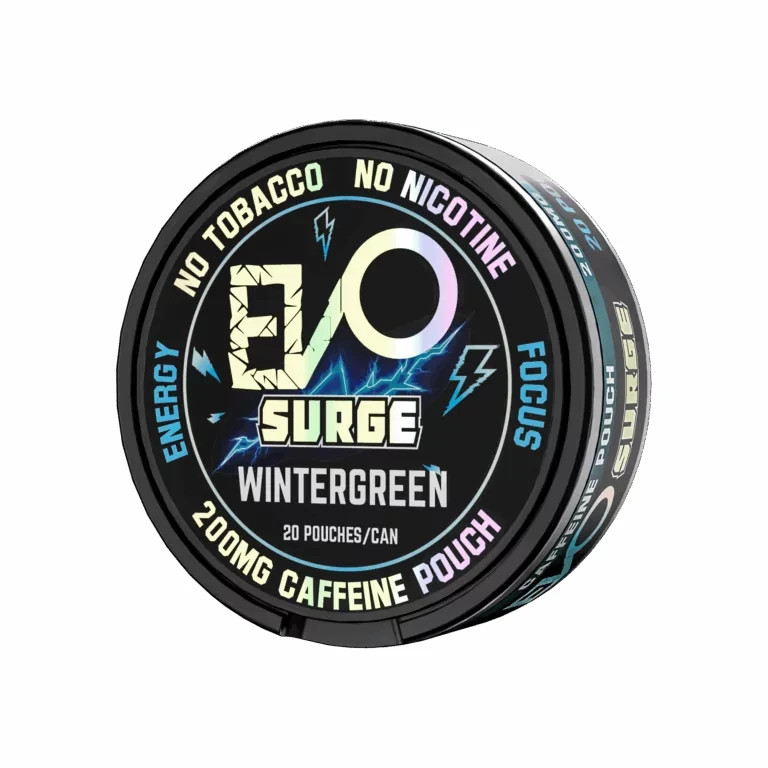 EVO Surge 200mg Caffeine Pouches – 5 Pack (20 Count/Can) – WINTERGREEN