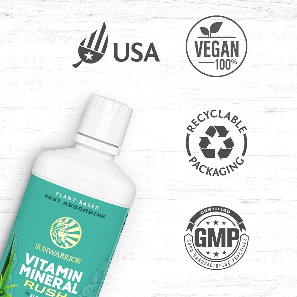 Sunwarrior Liquid Multivitamin Supplements Minerals Aloe Vera Men Women 30 fl oz