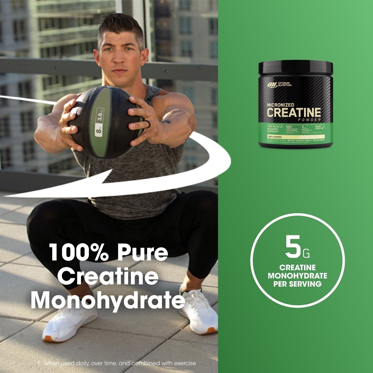 Optimum Nutrition Creatine Sports Nutrition Supplement Powder – 10.58oz: Energy
