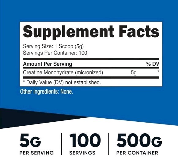 Lot of 2 Nutricost Micronized Creatine Monohydrate 500g Powder 100 Sv Ex 1/2027