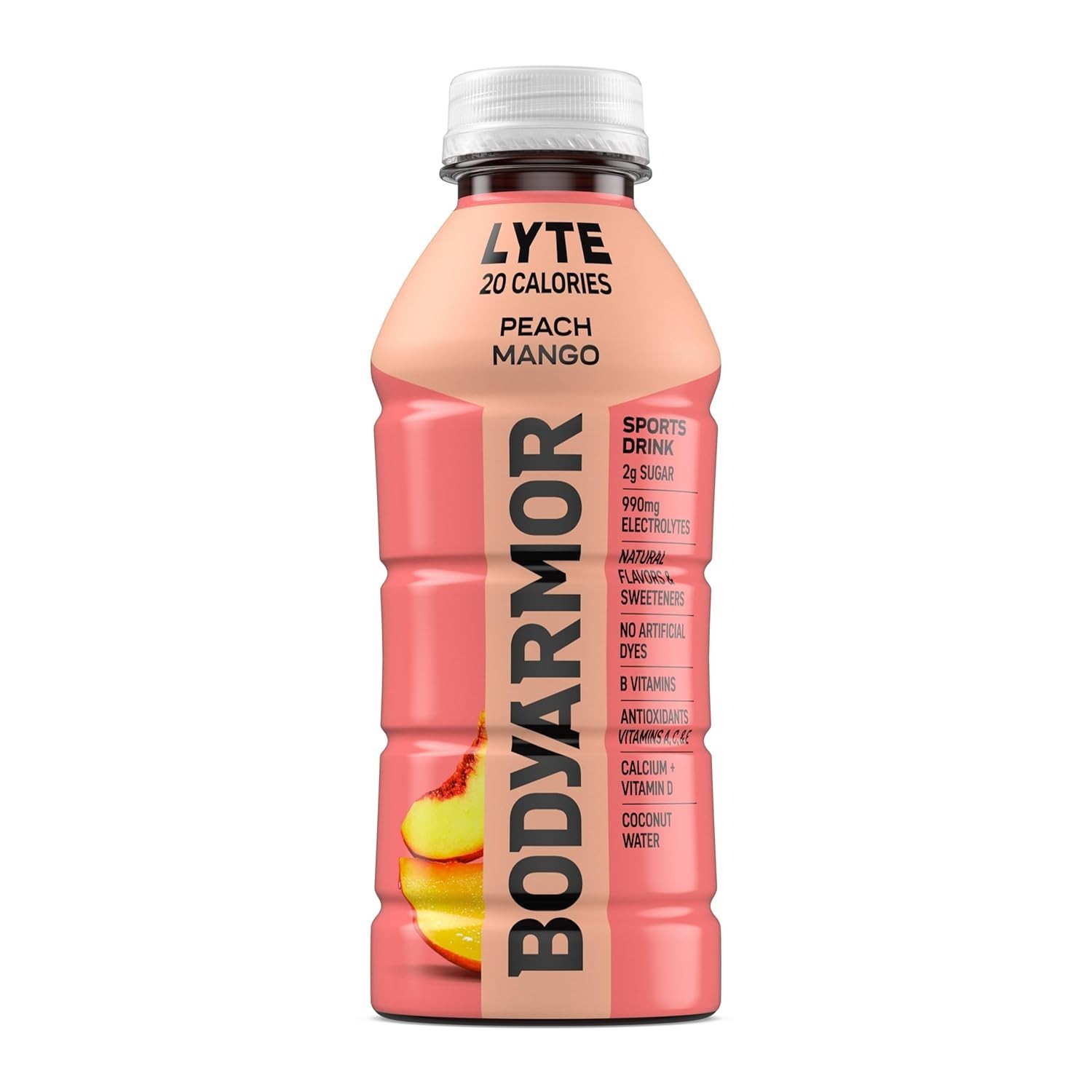 Electrolyte Drink Peach Mango 16 Fl Oz Bottles Pack of 24 Hydration Sports