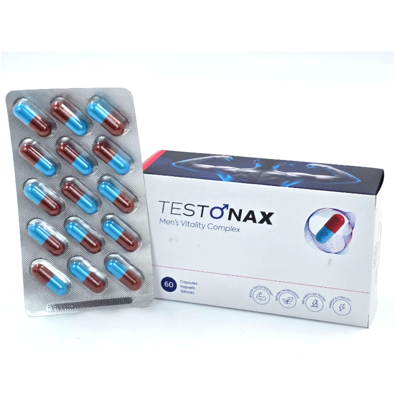 testonax 60 capsules men vitality complex new fast shipping