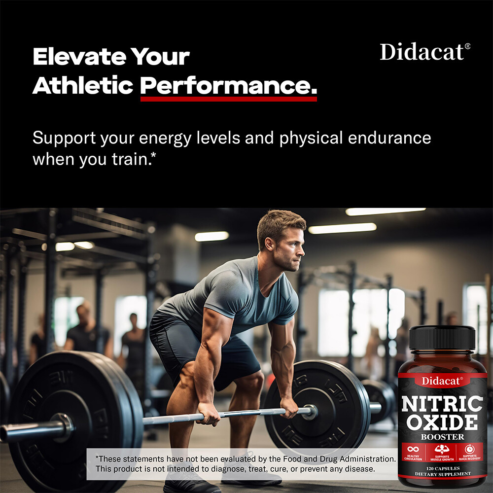 Nitric Oxide Booster Supplement Capsule– Promotes Nutrient Flow to Muscles&Heart